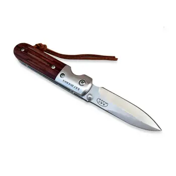 Skládací Nůž | Kapsa na Nůž | Survival nůž | Lovecký Nůž dřevěná Rukojeť 440C Ocel 58HRC pro Venkovní pěší Turistika Camping nůž